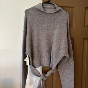 Wilfred Heather Gray Cowl Neck Sweater